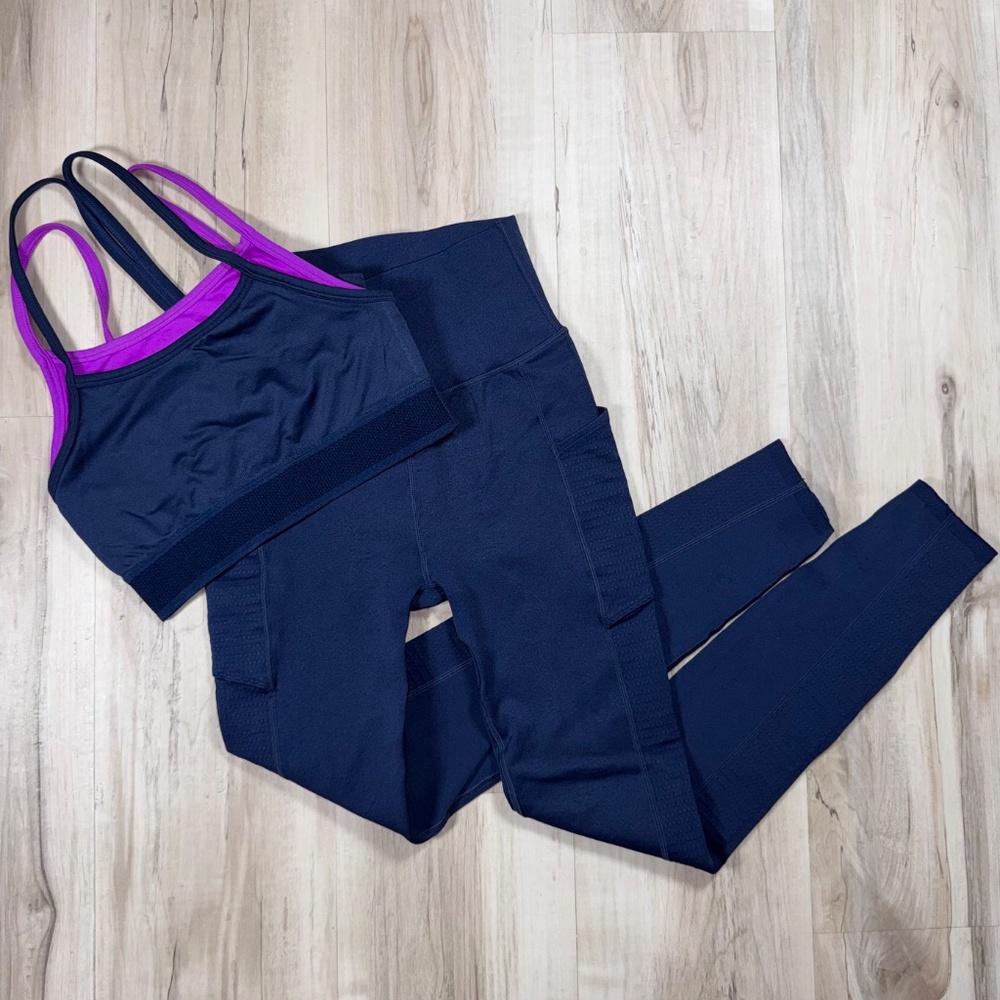 Fabletics SkulptKnit High Waisted Leggings + Poppy Seamless Sports Bra